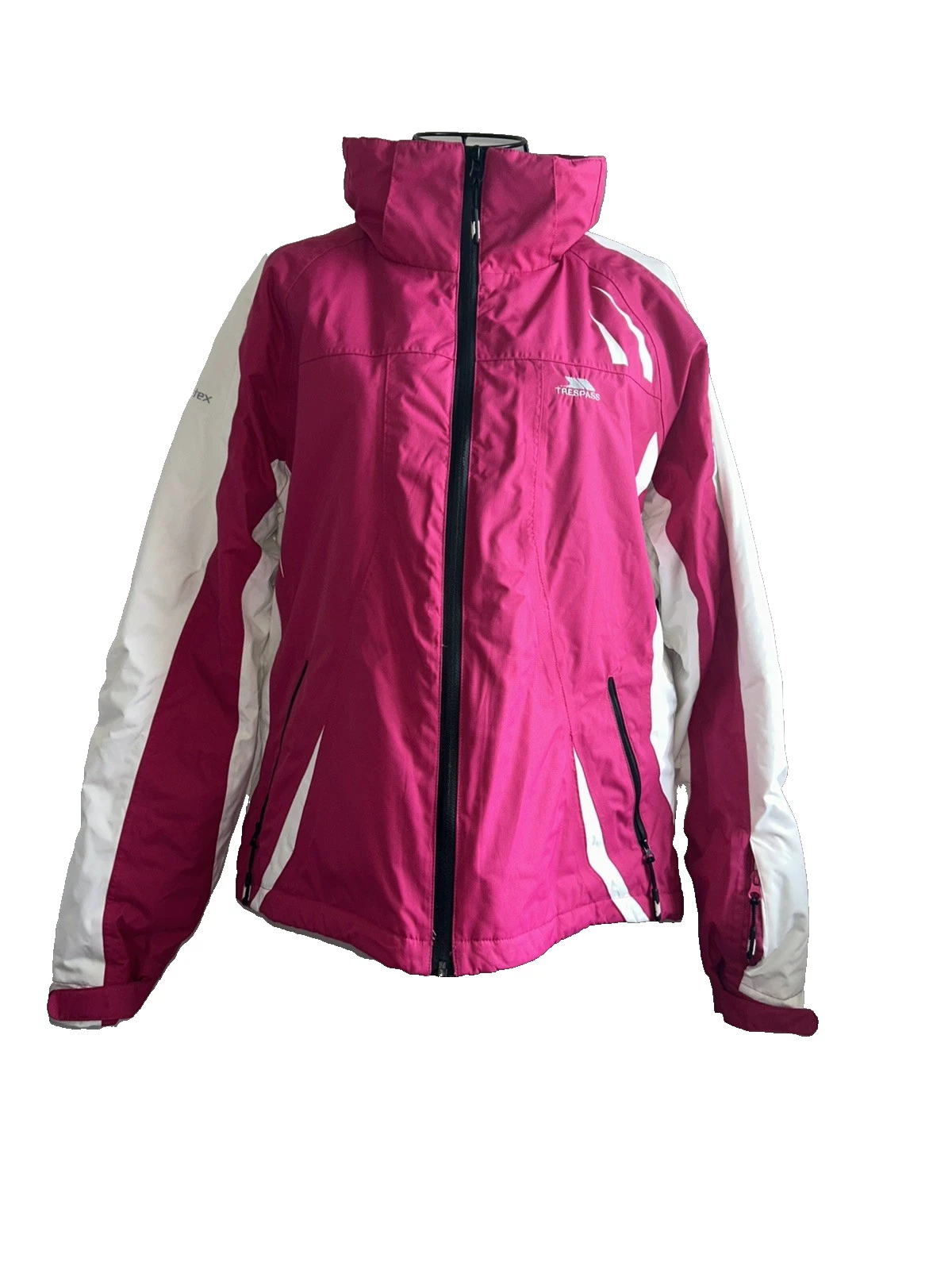 Pink & White Waterproof Jacket by Trespass – Size Large | Ski, Outdoor & Travel