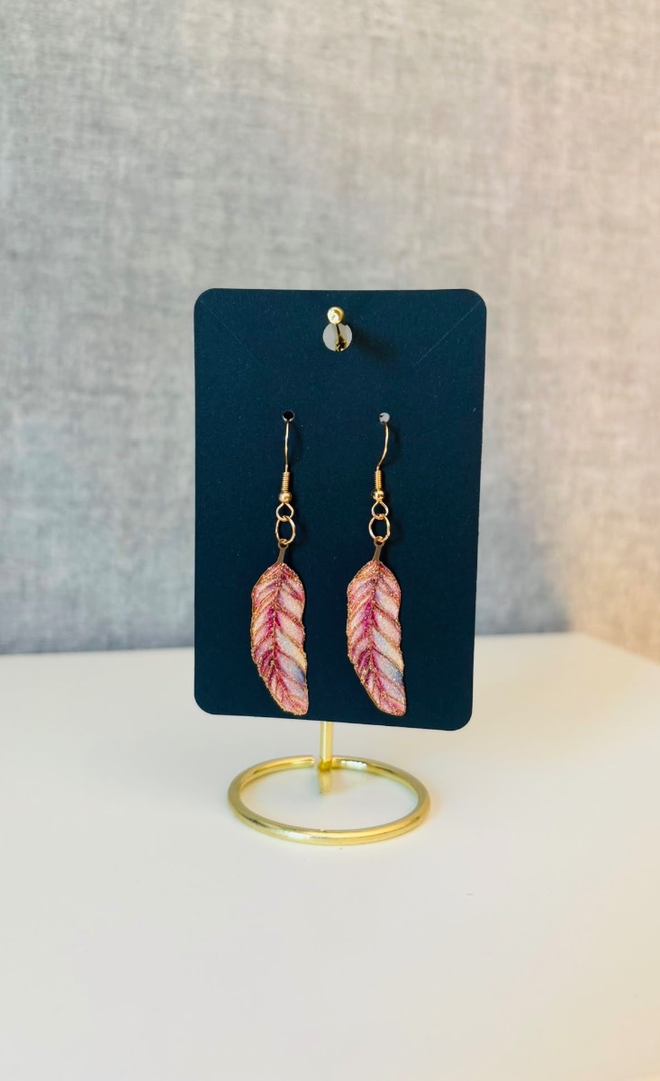 Boho Iridescent Feather Earrings