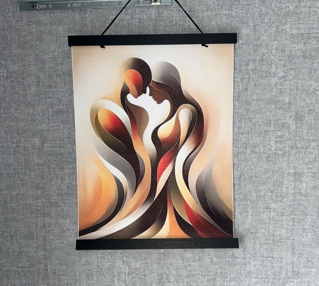 Abstract Couple Wall Art Print – Art Deco Style – Brand New 🔥