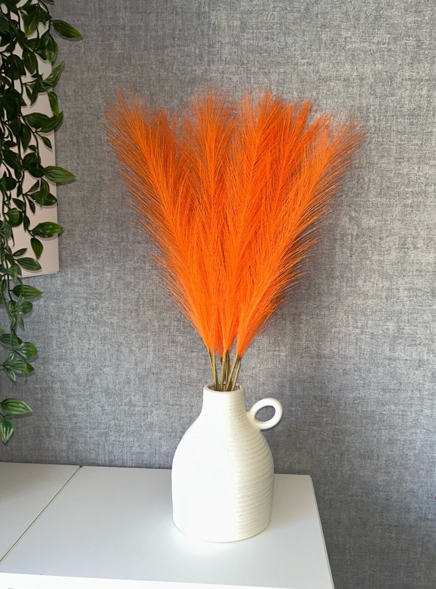 Boho Orange Pampas Grass - 11 Stems.