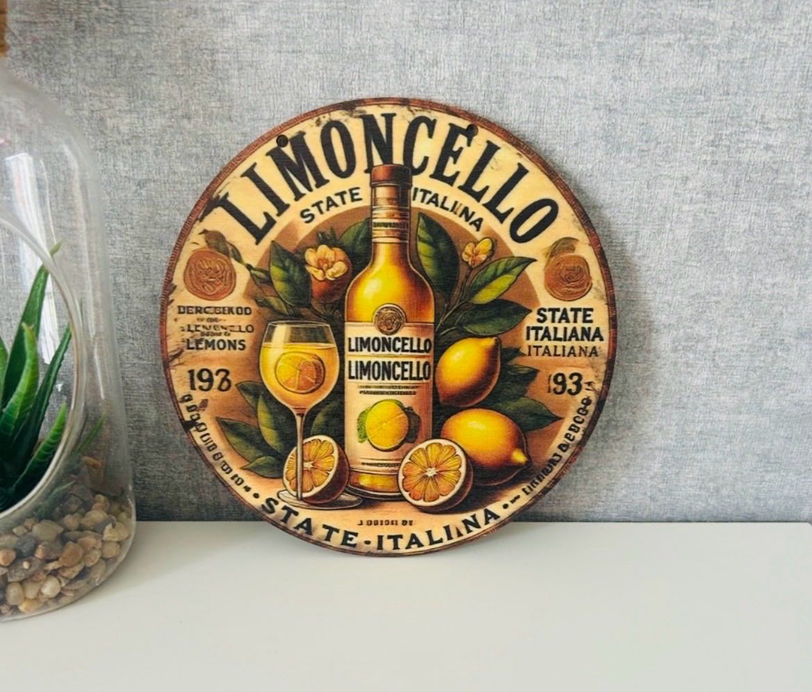 🍋Limoncello Sign Wooden 15cm  Brand New
