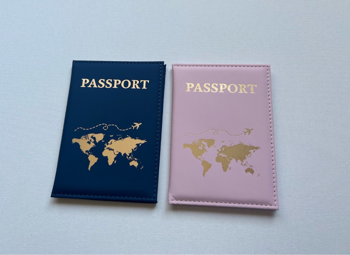 💙🩷 Navy & Pink Faux Leather Passport Covers – Brand New