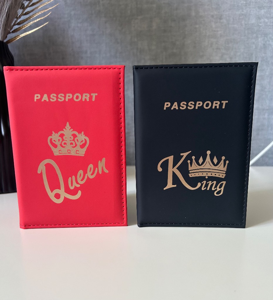 King & Queen Passport Covers | Black and Red