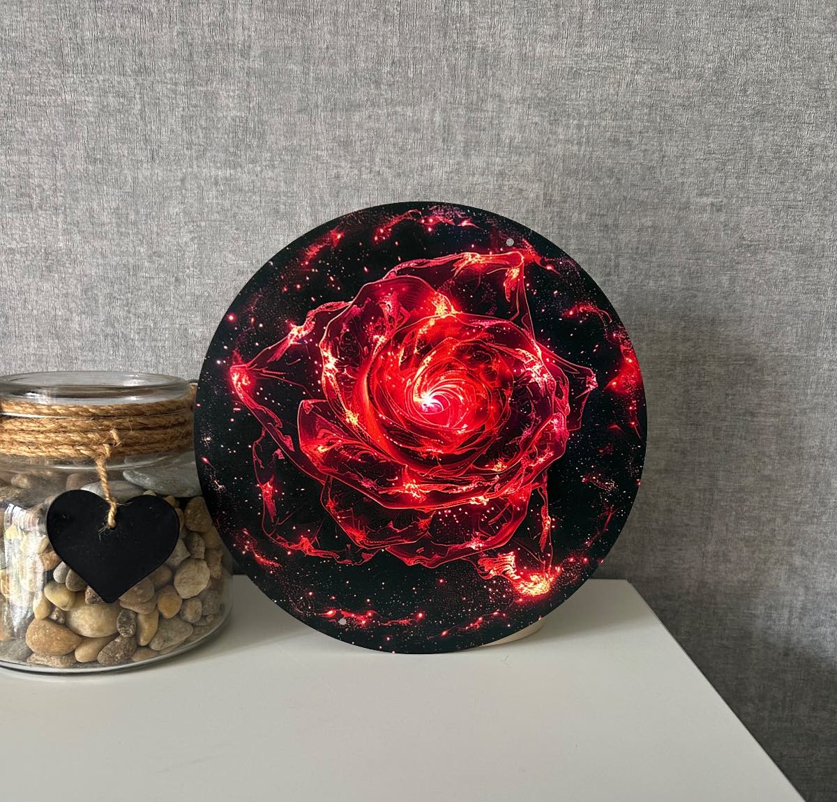 Cosmic Rose Aluminium Sign 20cm