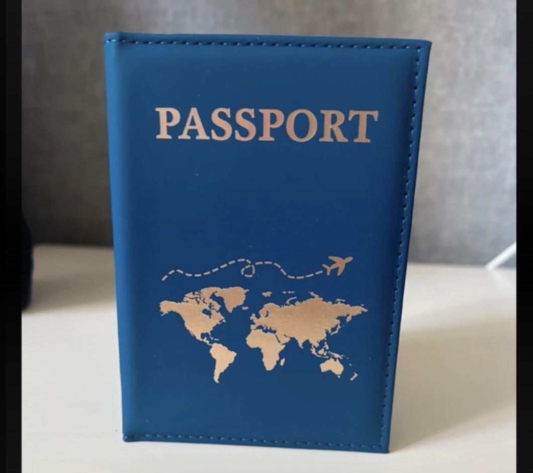 Navy Blue Faux Leather Passport Cover | Brand New.