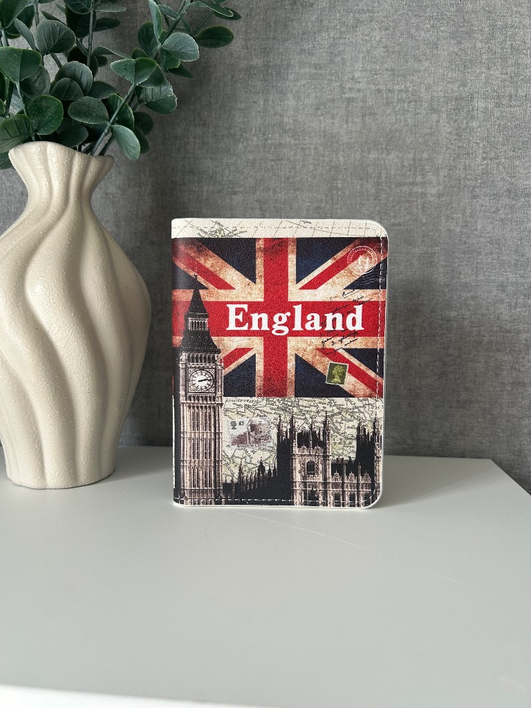 England Union Jack Passport Cover – Faux Leather Travel Wallet – Brand New✈️