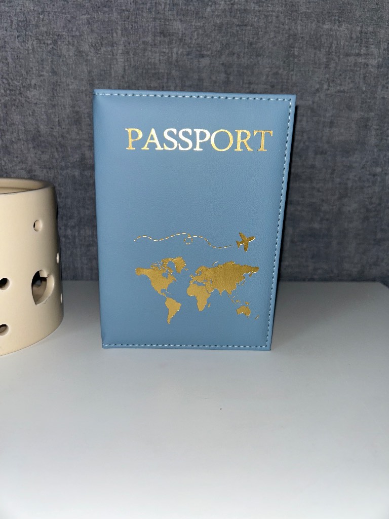🩵 Light Blue Faux Leather Passport Cover | Brand New