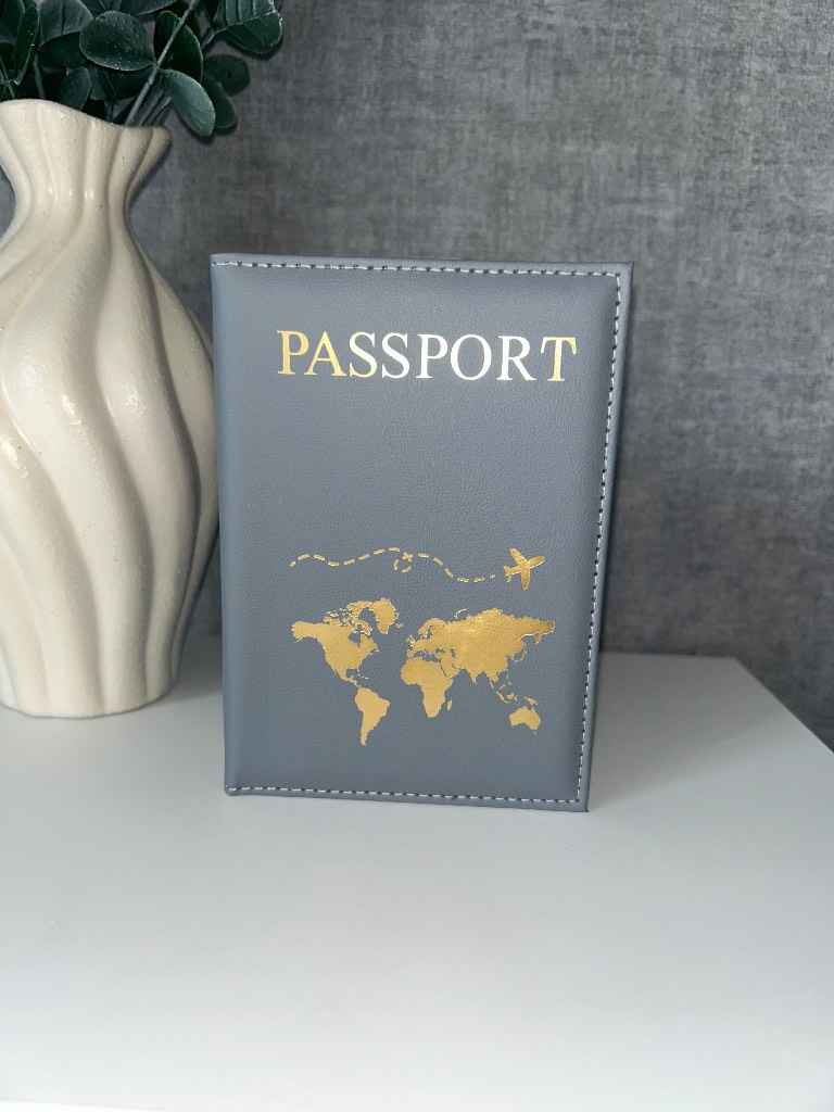 Slate Blue Faux Leather Passport Cover – Brand New 💙✈️