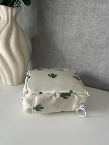 🌵 Cream Cactus Hygiene Storage Pouch | Compact Travel Holder | Brand New 🤍.