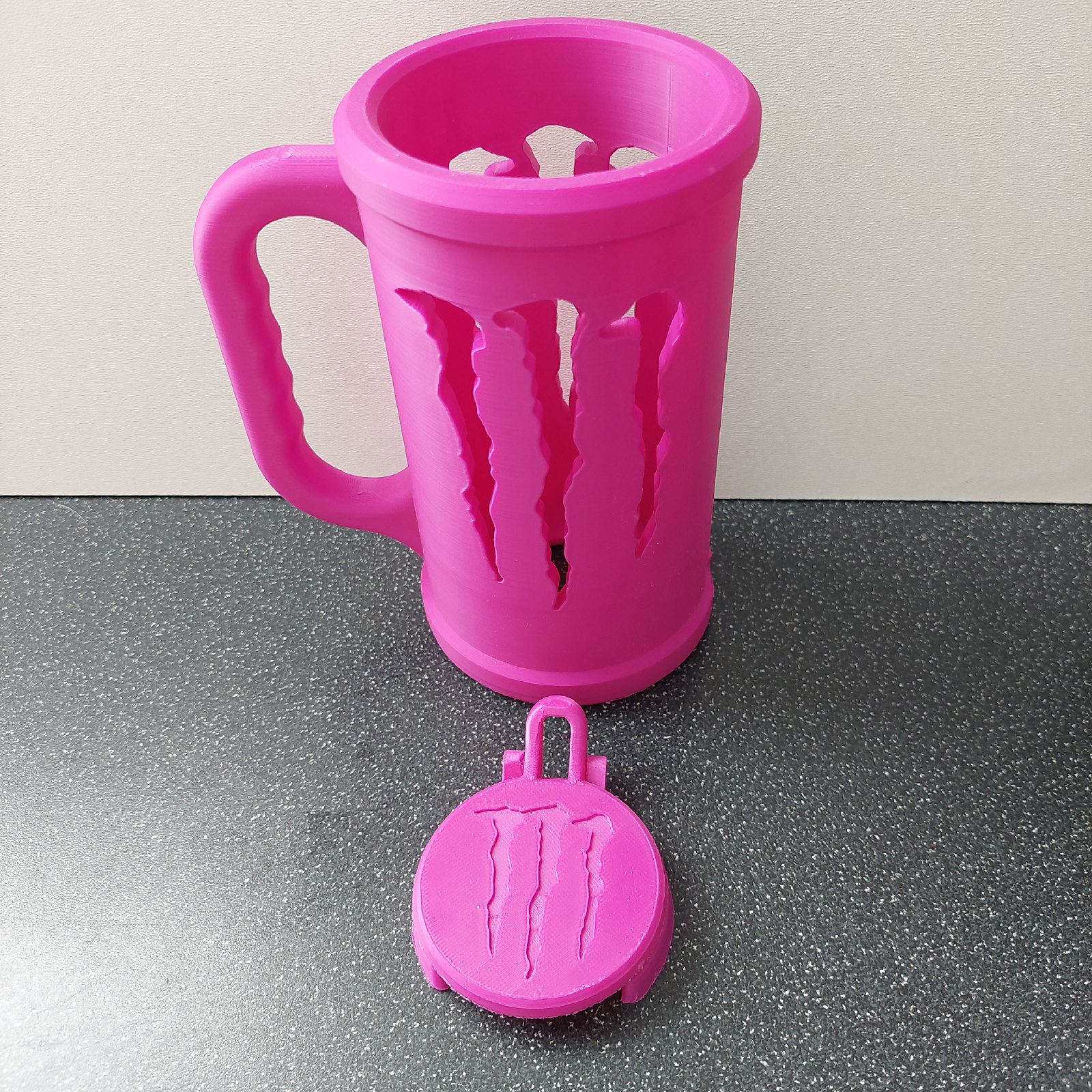 Pink Can Holder cup with Lid
