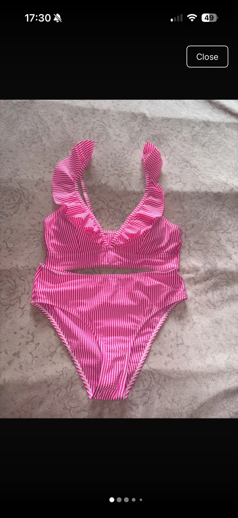 Pink and white stripped bikini BN