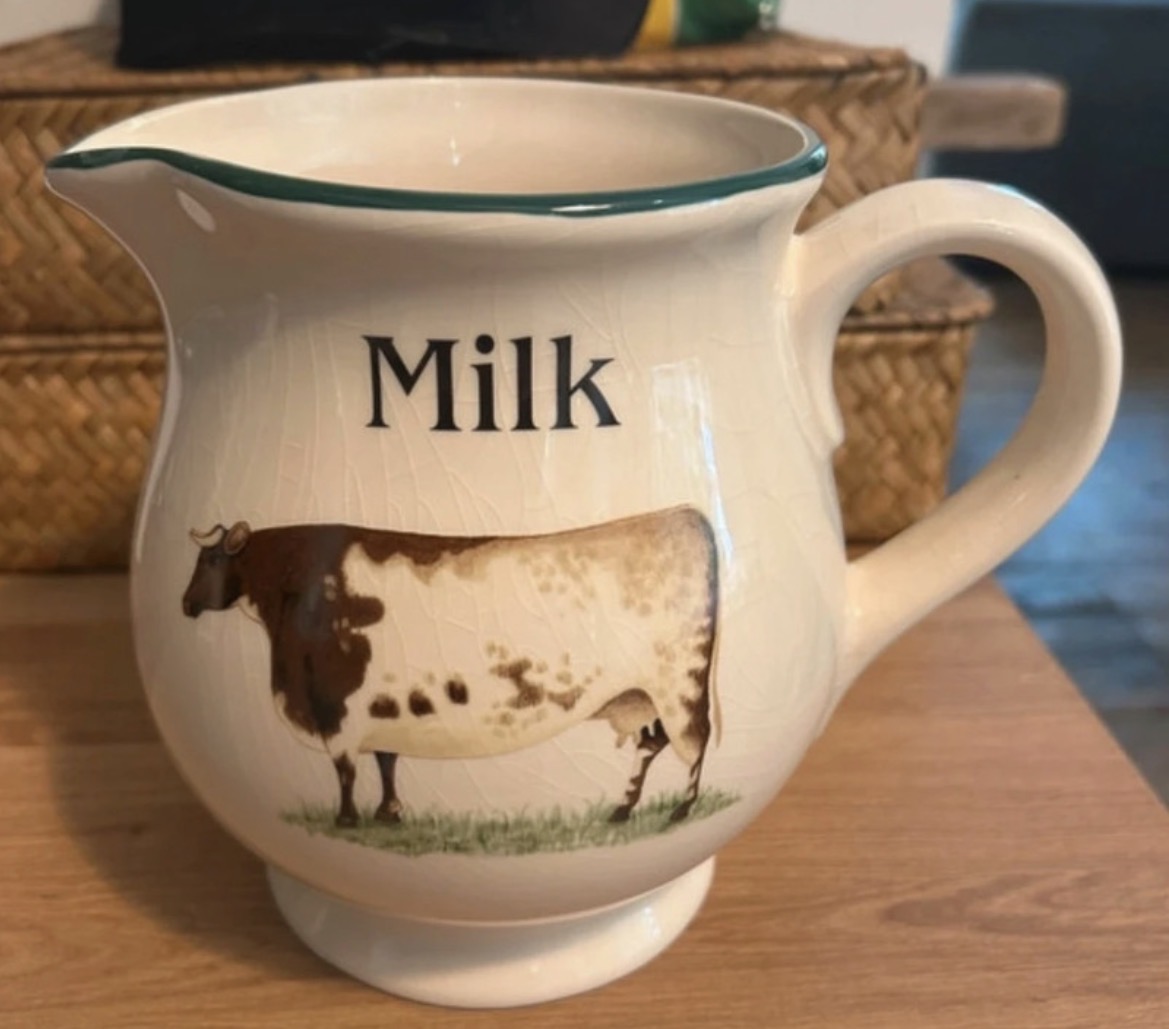 Vintage cow & sheep milk jug by Cloverleaf T G Green Pottery