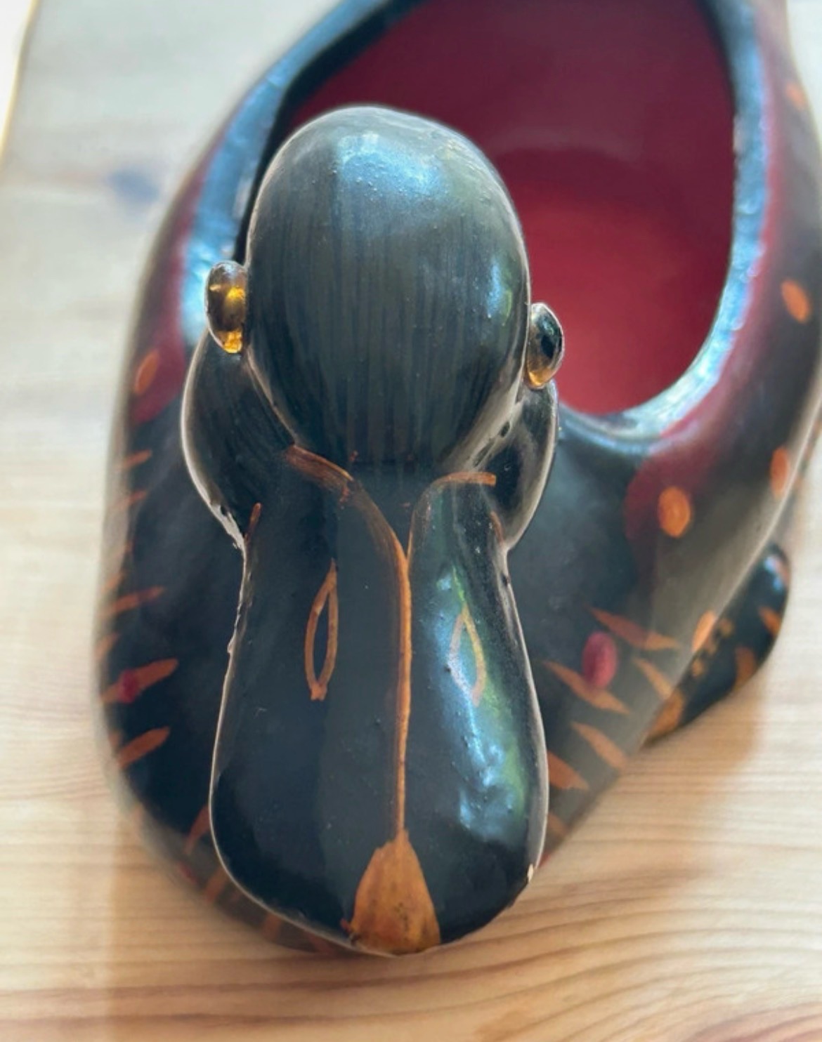 Vintage duck ceramic trinket box