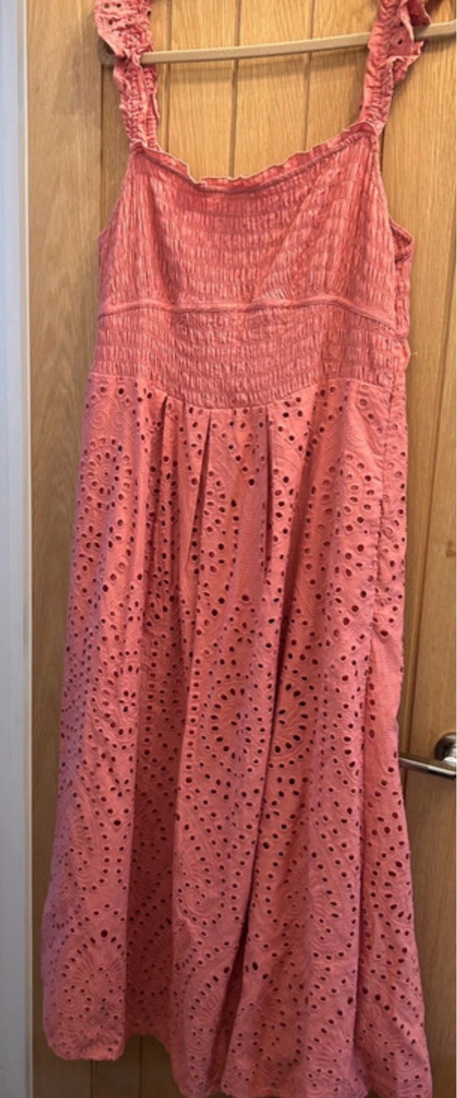 Dusky pink broderie anglaise Copper & Black Fat Face Kadiri dress size 18
