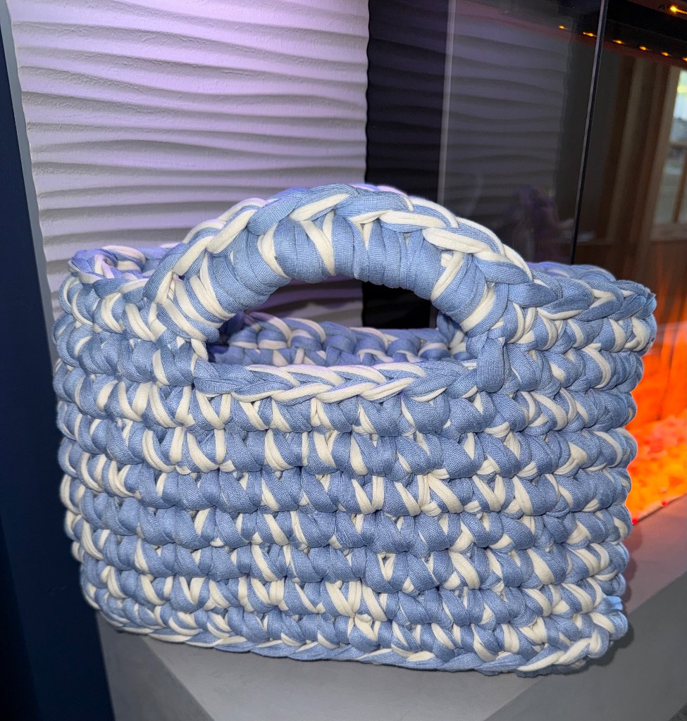 Medium sized crocheted beach bag