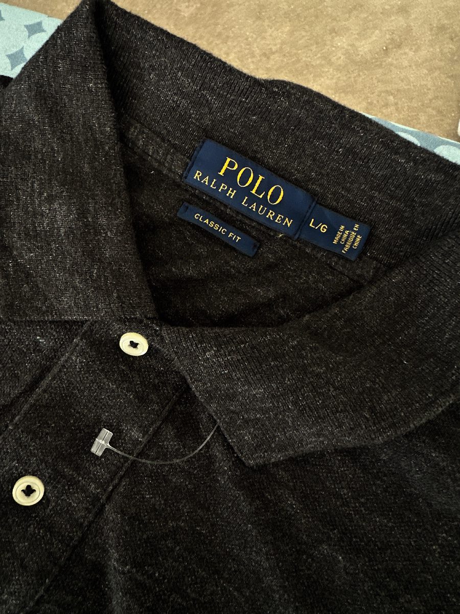 Polo Ralph Lauren Classic Fit Polo t-Shirt Charcoal Grey Marl Size L