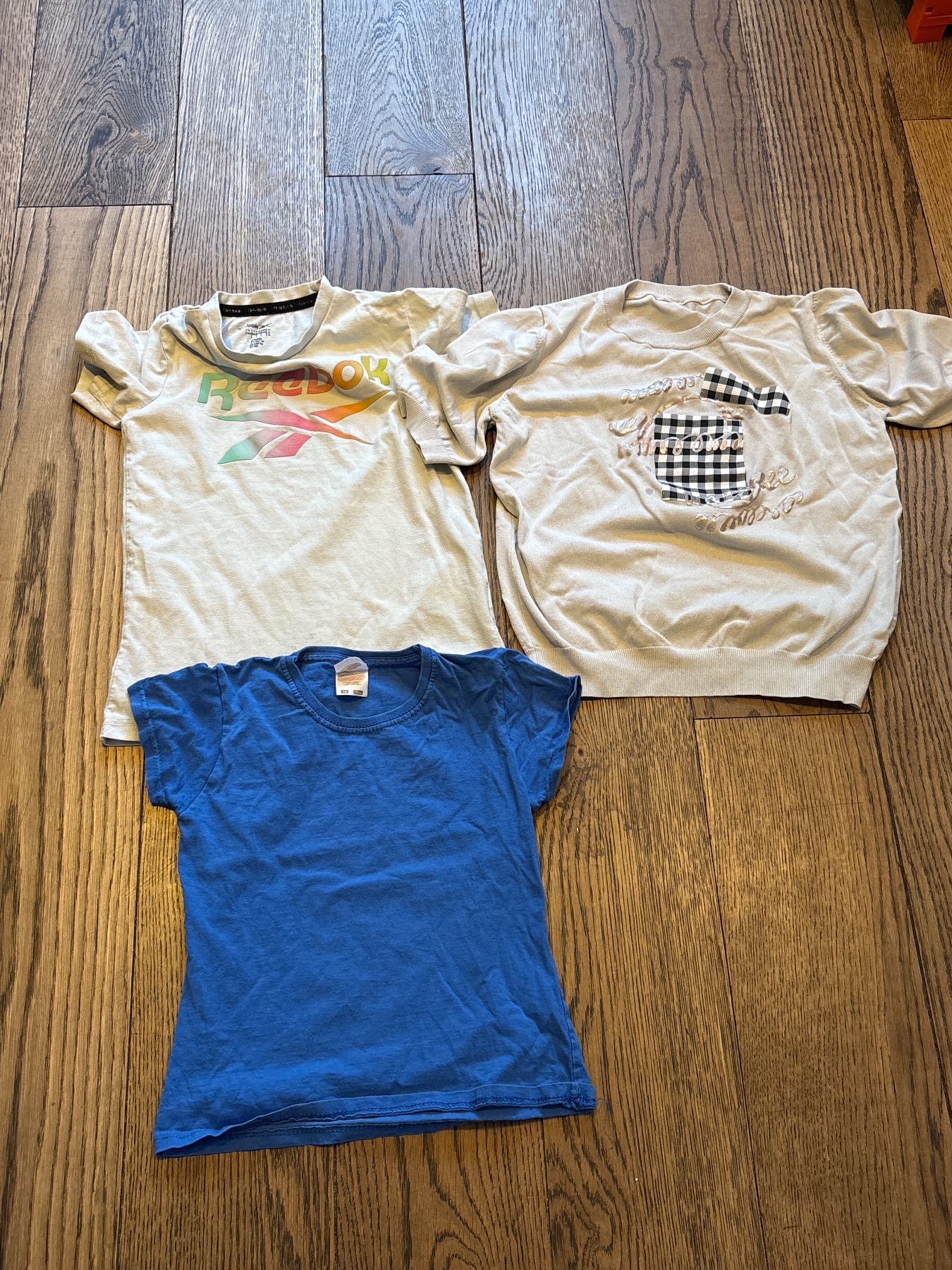 Girls Clothes Bundle Age 8 | 3 Tops | Reebok T-Shirt & Casual Sweatshirt