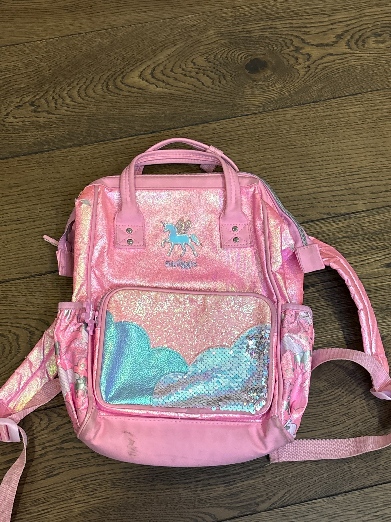 Smuggle Girls Pink Unicorn Backpack | Iridescent Glitter Sequin School Bag
