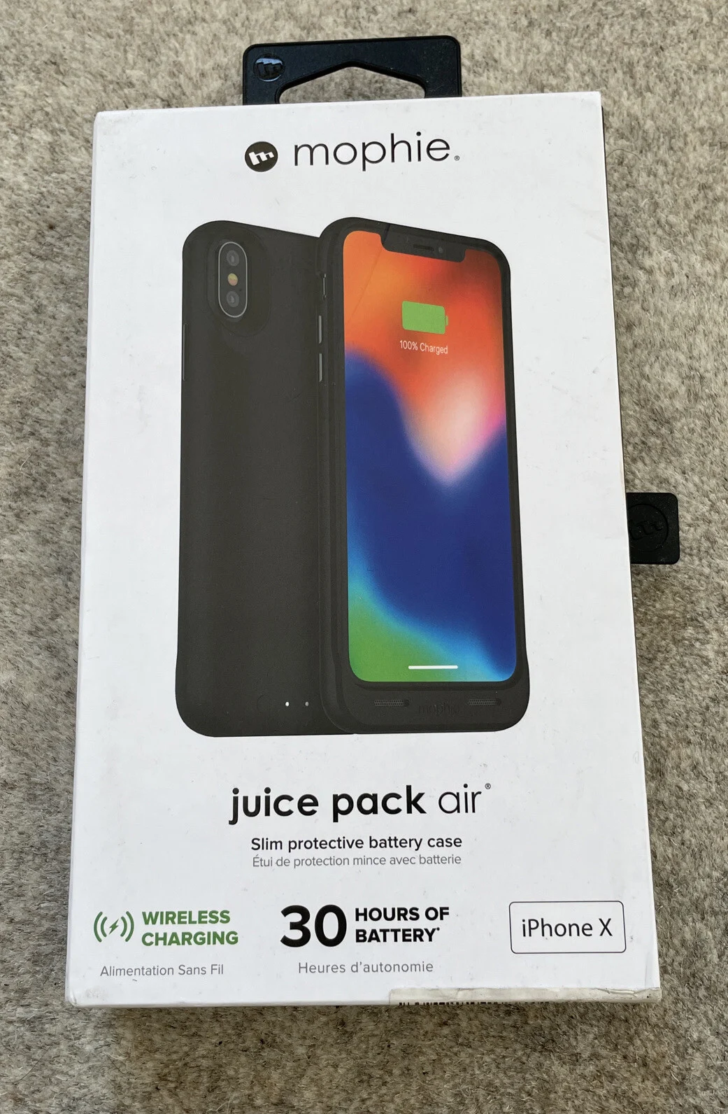 Mophie Juice Pack Air Wireless Charging Battery Case for iPhone X – New Boxed