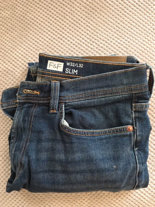 F&F Slim Fit Jeans – W32 L32 – Dark Blue Denim – New Without Tags