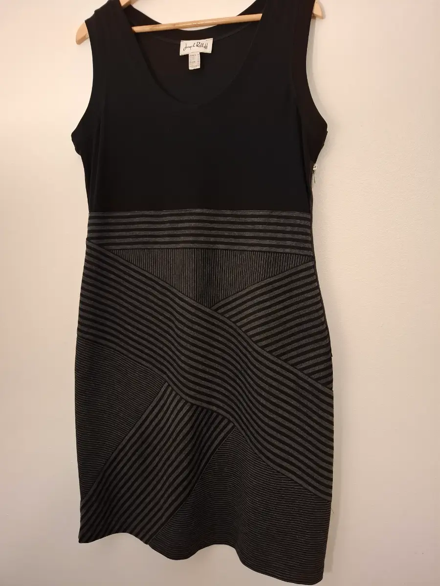 Joseph Ribkoff Black Geometric Panel Dress UK 16