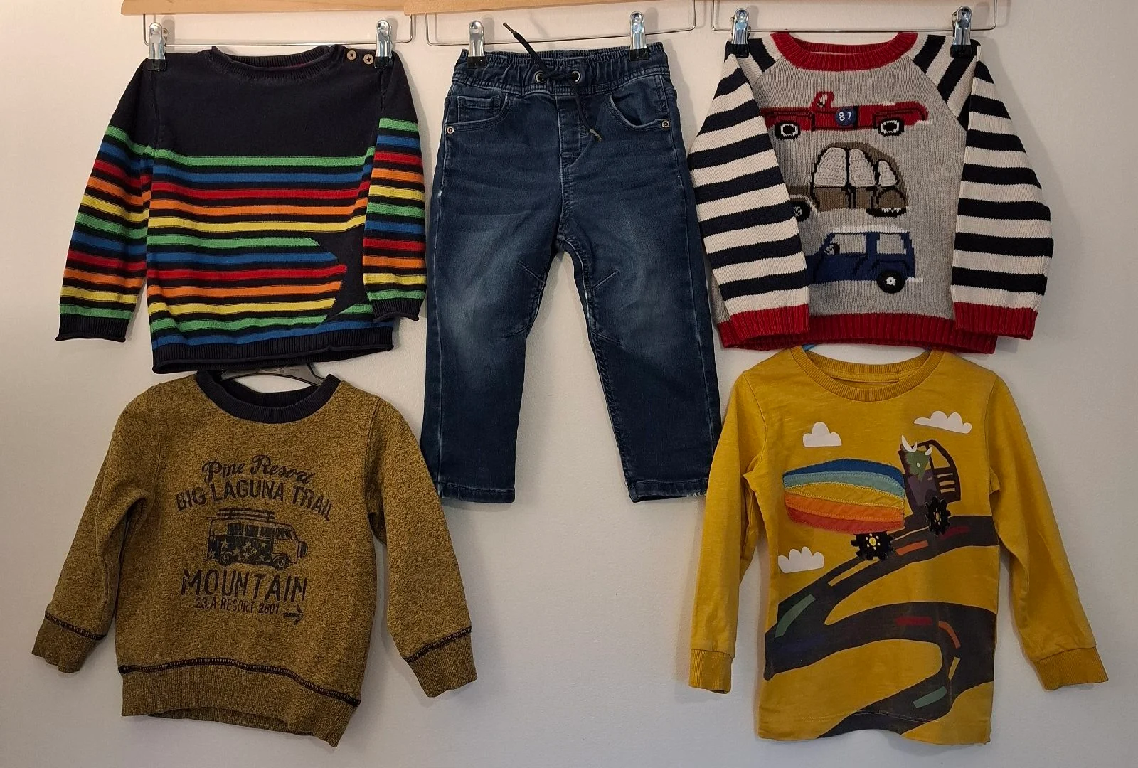 Boys 18-24mths / 1.5-2 Years Bundle Next & F&F – Jumpers Jeans Tops 5 Pieces