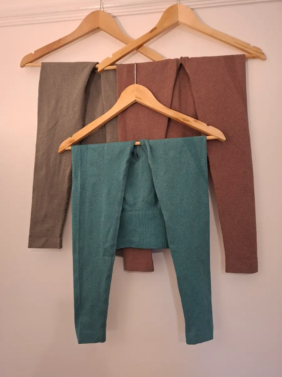 High Waist Sculpting Gym Leggings Dusty Rose, Teal, Grey Marl. Size S