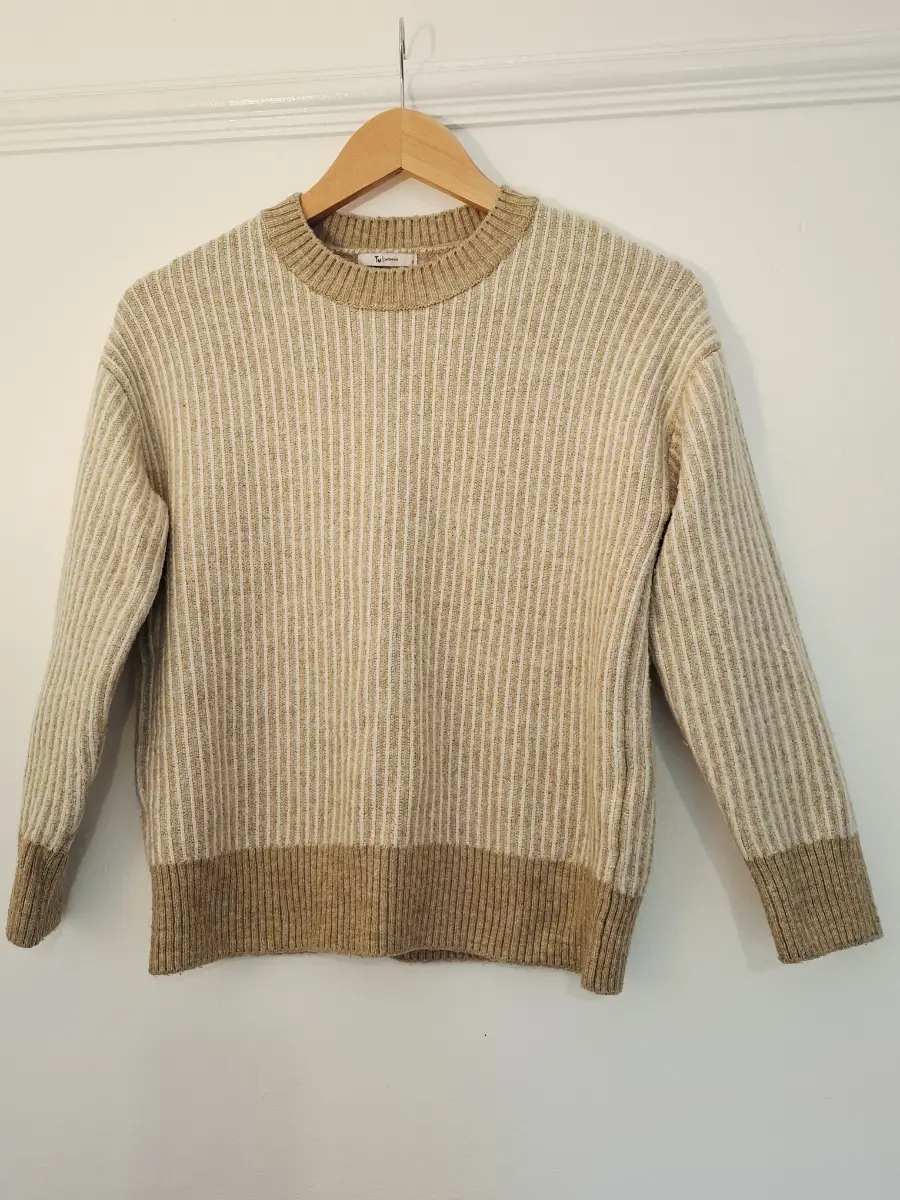 TU Woman Chunky Rib Knit Jumper – Size 8, Caramel and Cream. Autumn Ready! Very Cosy!