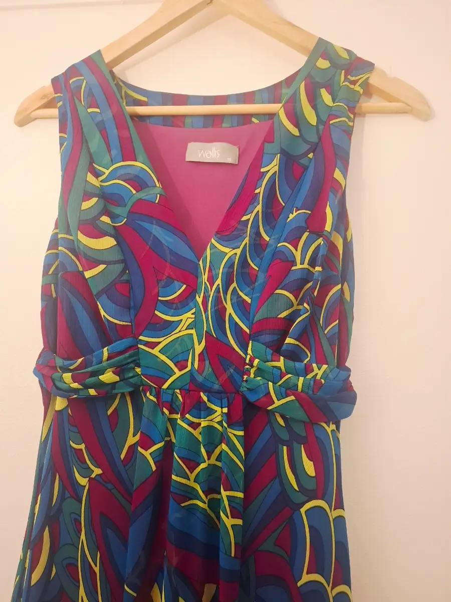 Wallis Colourful Abstract Maxi Dress | Size 10 | Occasion, Holiday & Wedding Guest