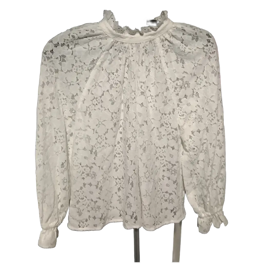 Papaya floral net blouse