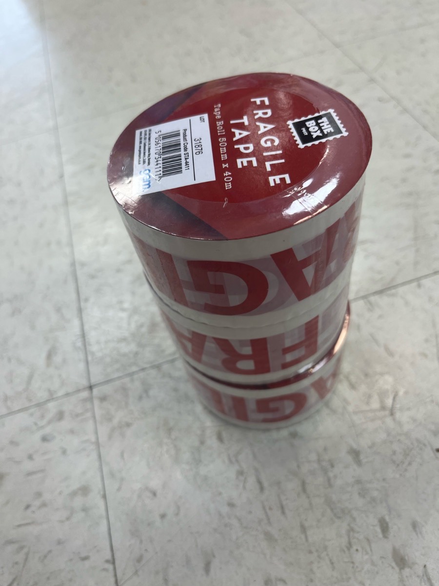 Fragile Tape x 3 Rolls