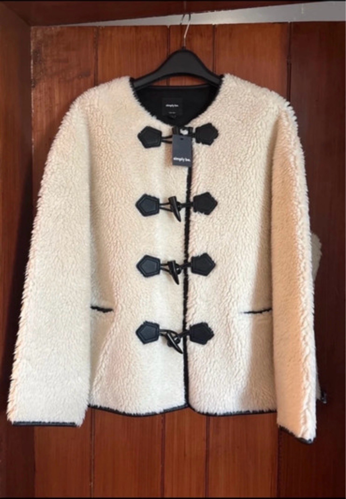 Simple be size 20 plus borg cream jacket