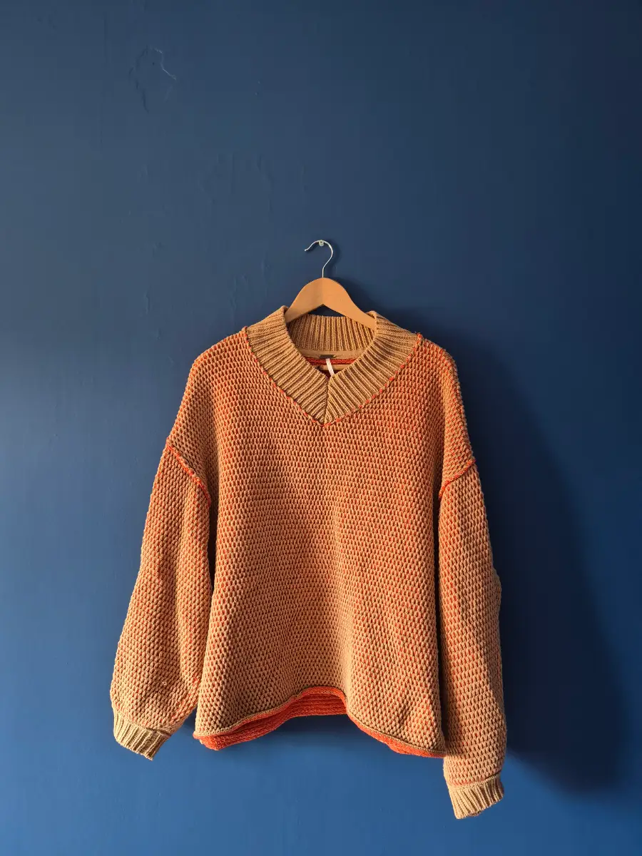 Free People knitted orange jumper size XL