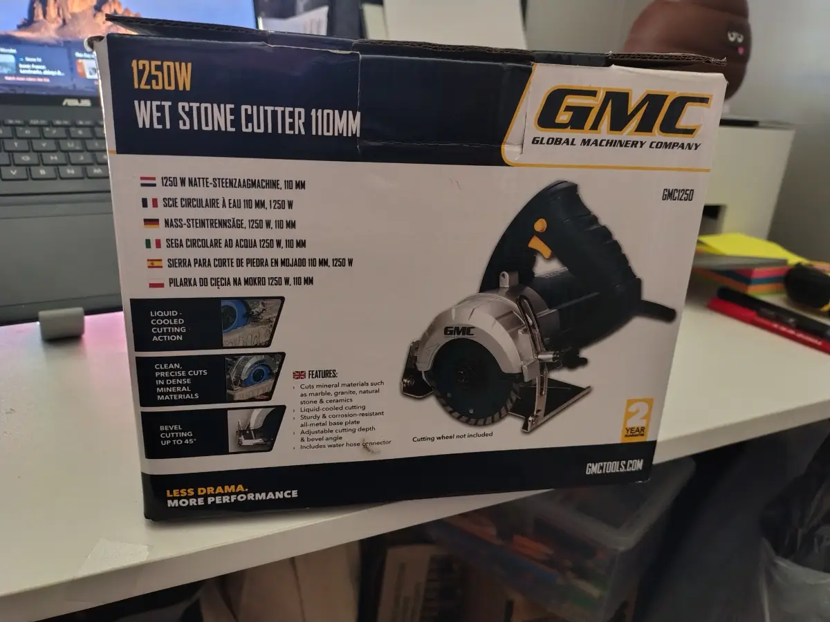 GMC 1250w wet stone cutter 110mm