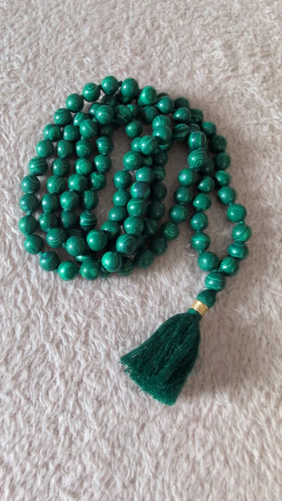 108+1 green bead mala meditation prayer necklace