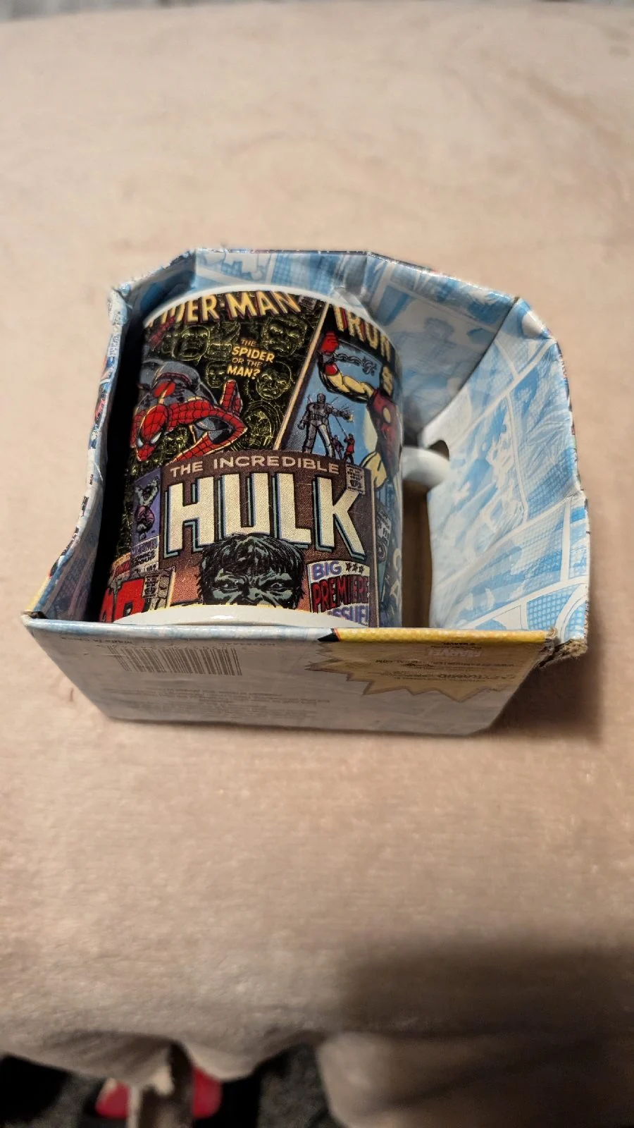 Official Marvel Comics Vintage Coffee Mug Spiderman & Hulk
