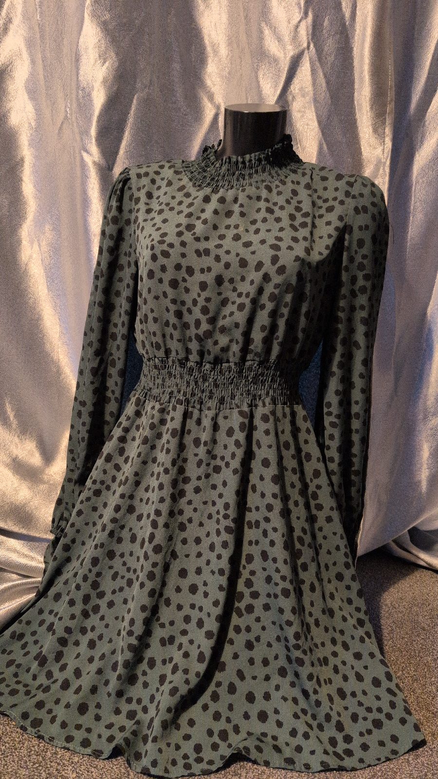 Shein Dalmatian print ruffle dress