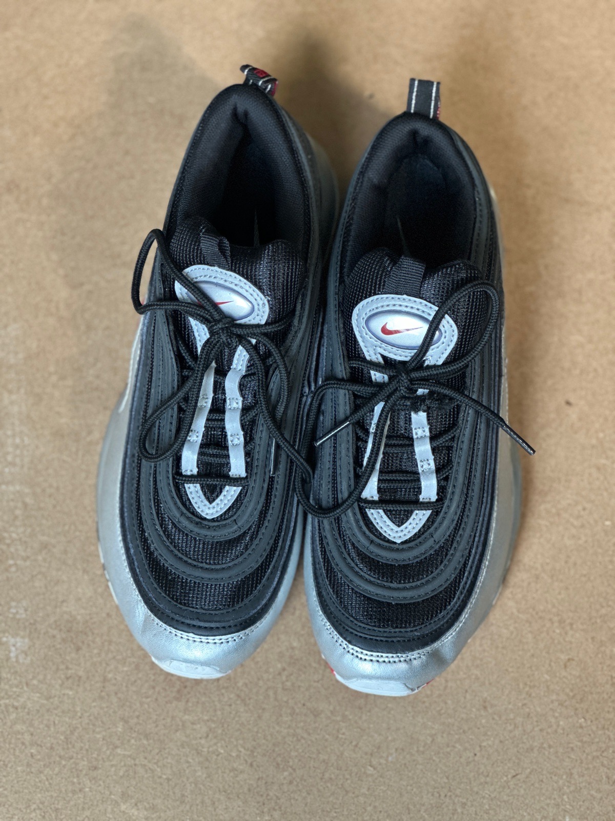 Nike Air Max 97 Black Silver Red Trainers UK 7 EU 41