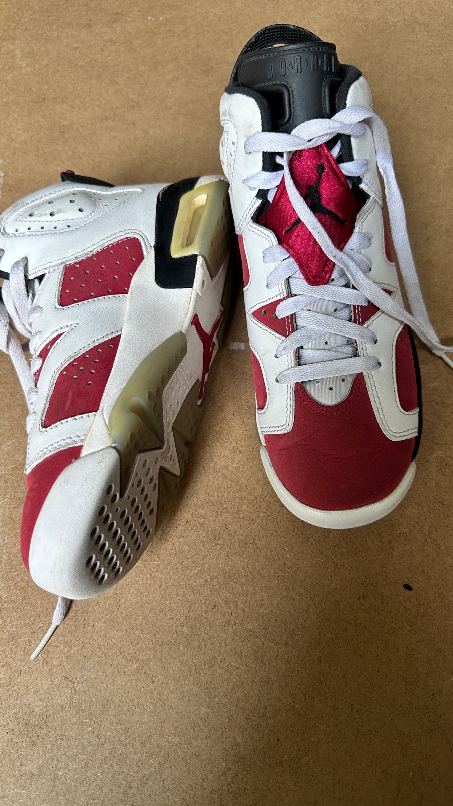 Nike Air Jordan 6 Retro GS White Red Trainers UK 5.5 EU 38.5 Jordan 6 Youth