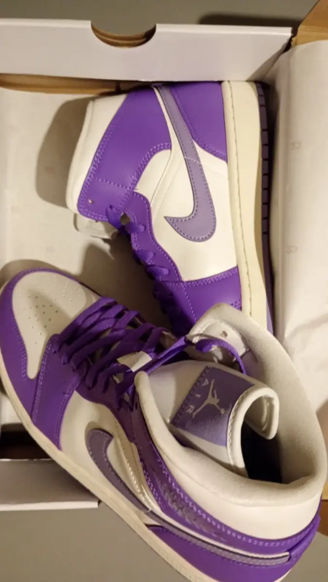 Womens Air Jordan 1 Mid Action Grape / Sky J L T Purple UK 8