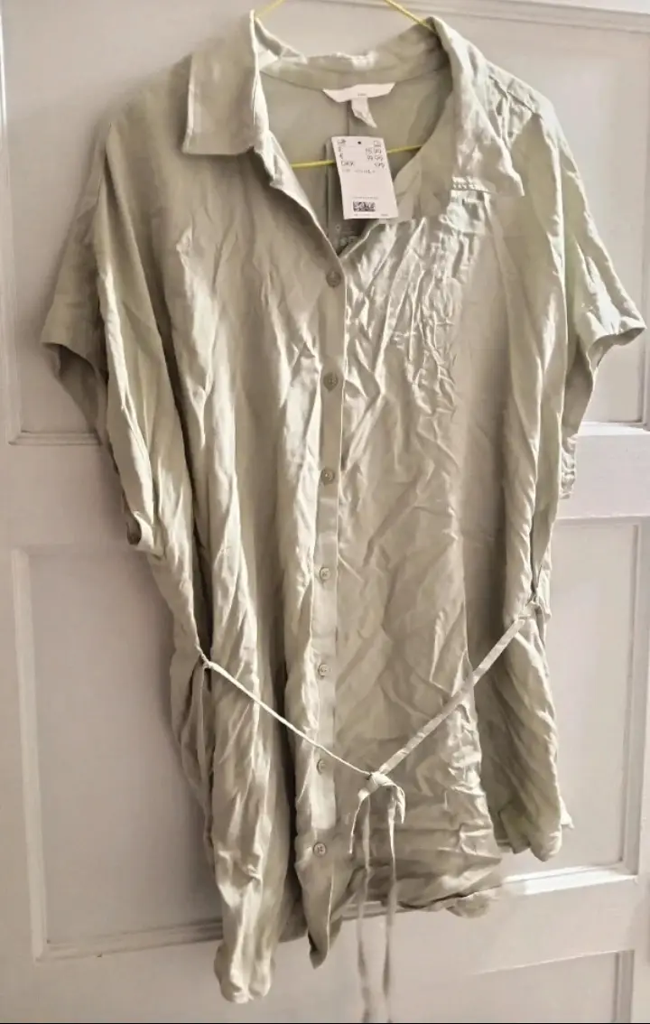 100% viscose sage green maternity shirt