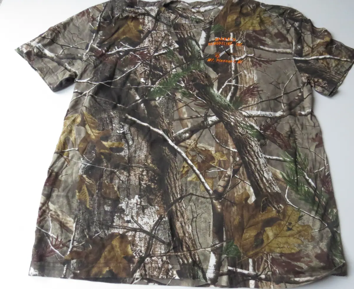 Camouflage Real Tree Pattern Short Sleeve T-Shirt Size XL Chest 46ins