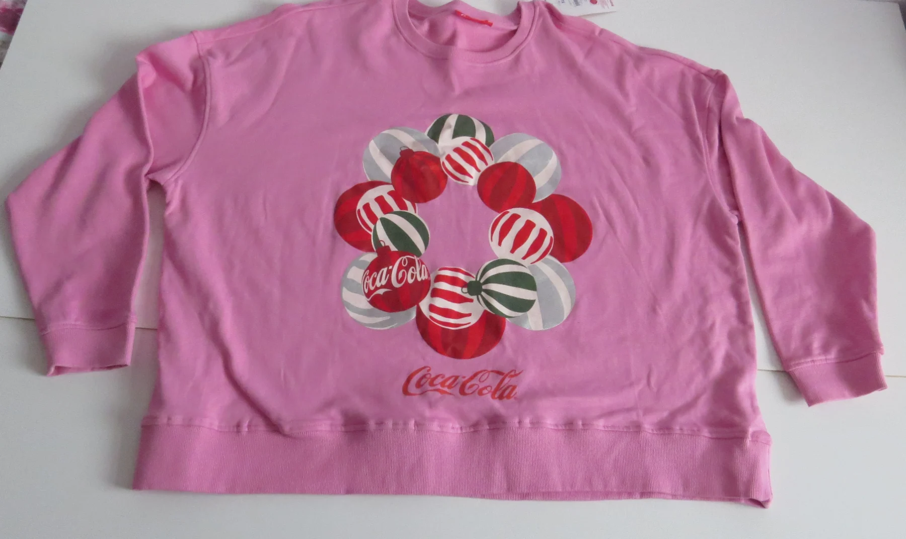 Pink Coca Cola Christmas Sweatshirt Size XL UK18/20 New with tags