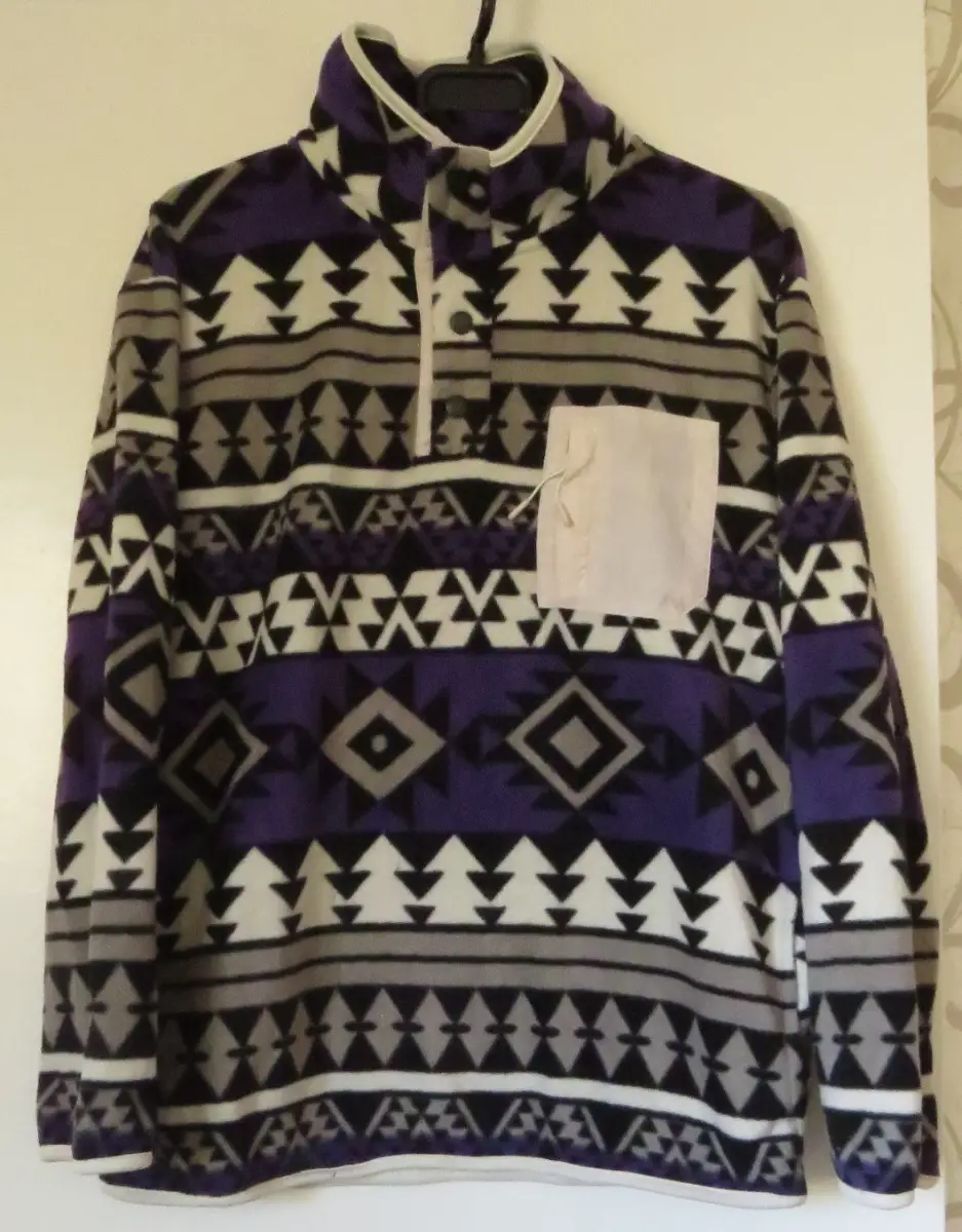 Aztec Pattern Fleece - Purple and White Size XS - UK6/8