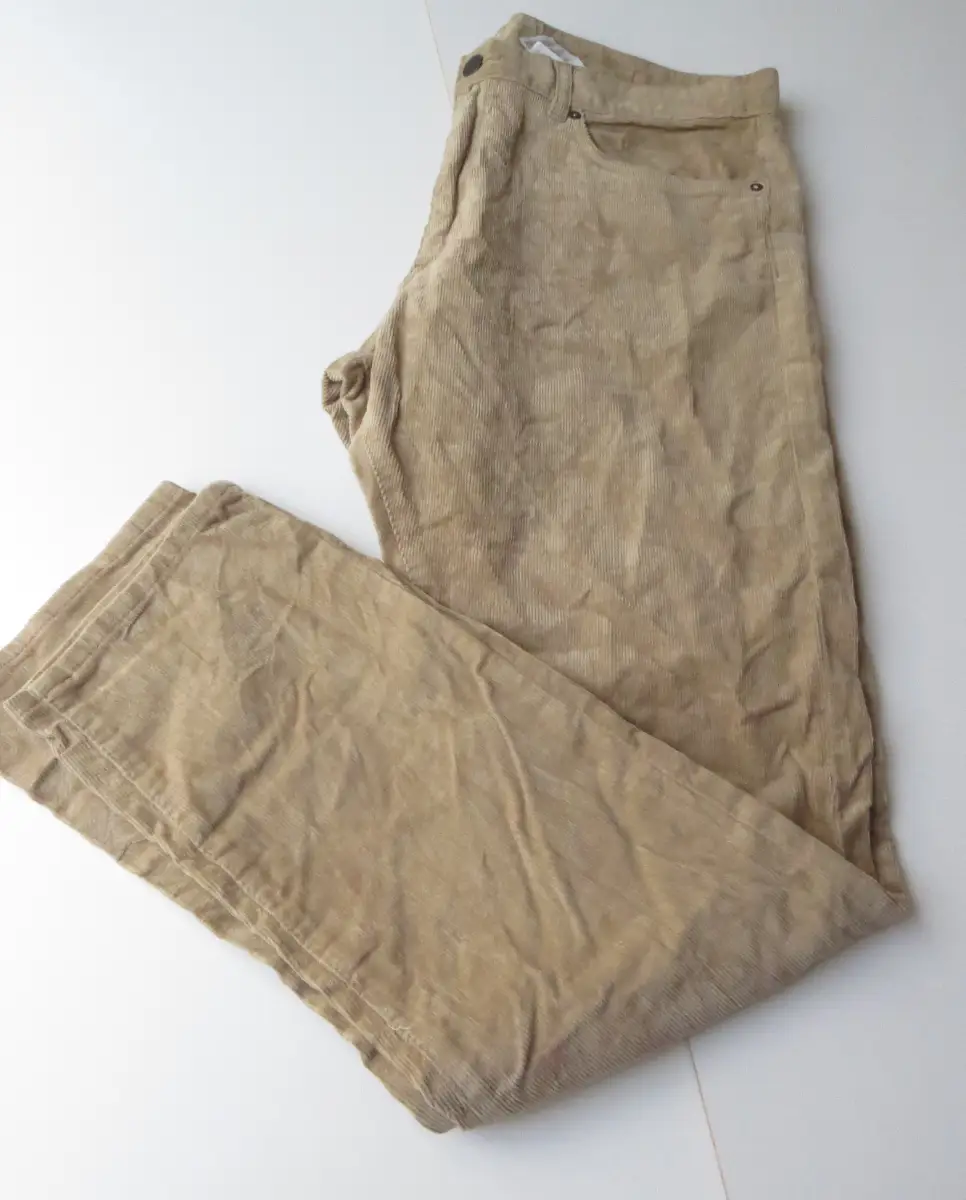 &Denim Beige Straight Leg Corduroy Trousers Waist 36ins Leg 32ins