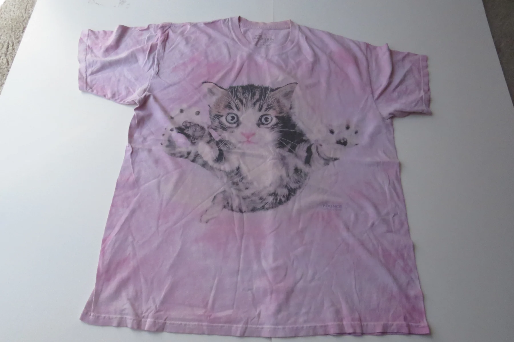 The Mountain Pink Tie Dye T-Shirt Cat Graphic Size XL UK20/22