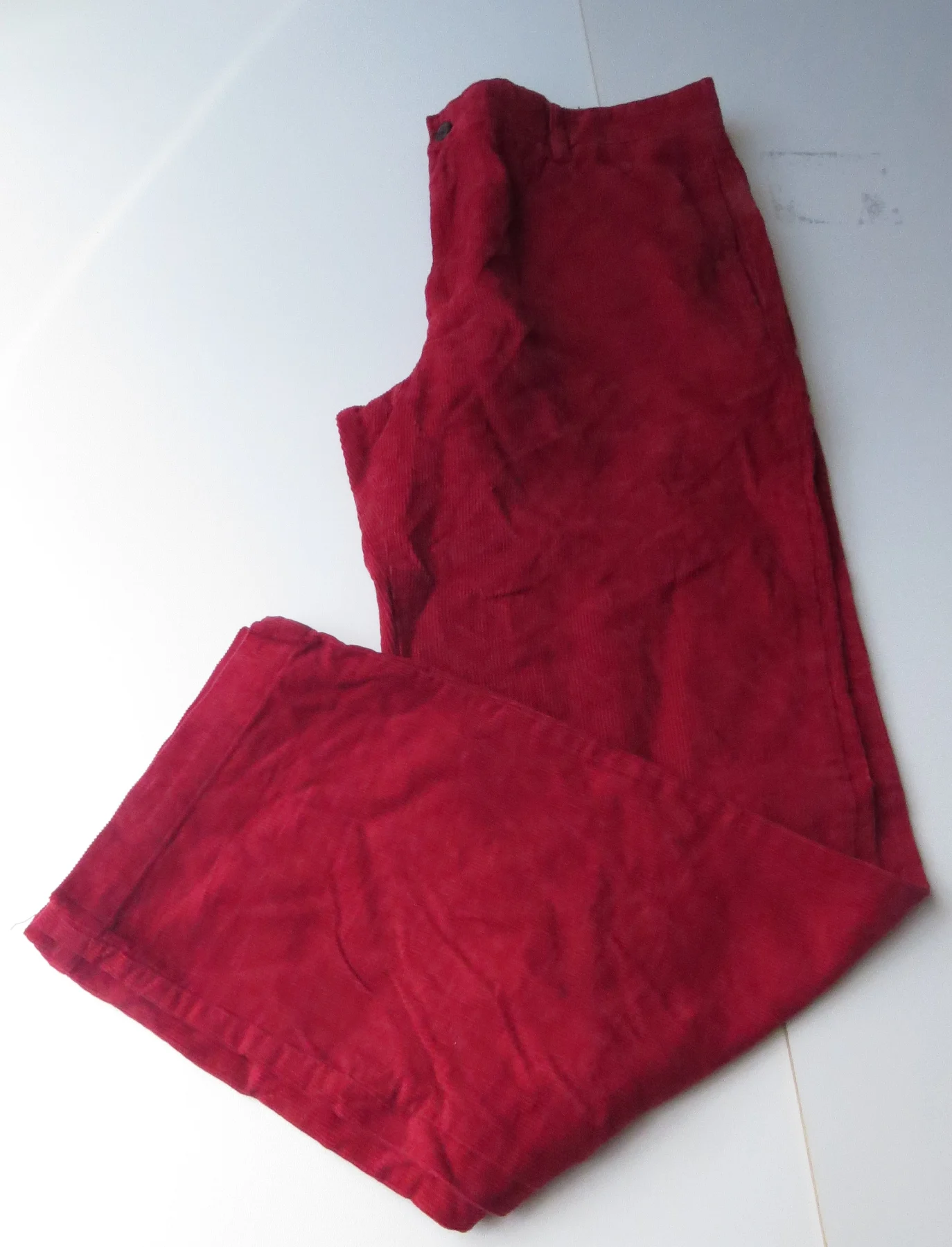 Chaps Red Corduroy Trousers Waist 34ins Leg 32ins Slim Fit
