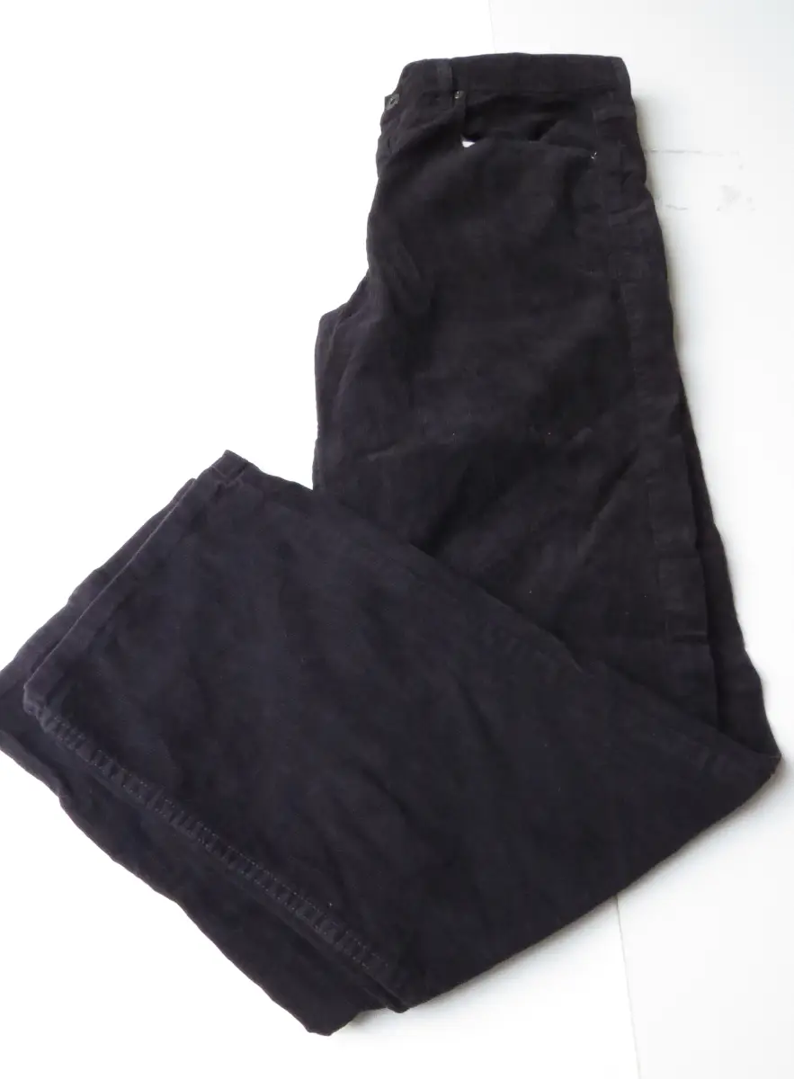 Merona Black Straight Leg Corduroy Trousers Waist 34ins Leg 34ins