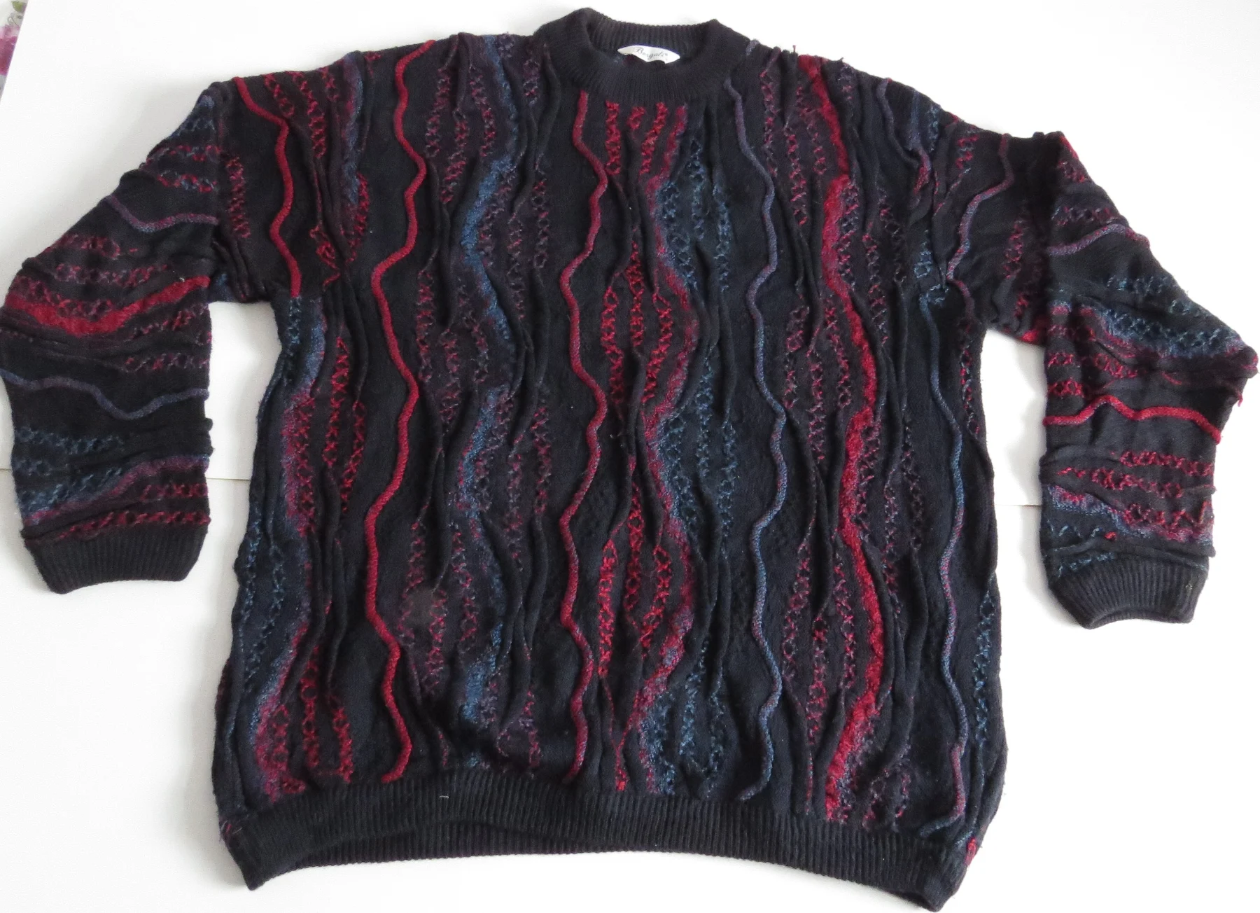 Vintage 70's/80's Bergati Coogi Style 3D Sweater/Jumper Size XL - 46ins Chest