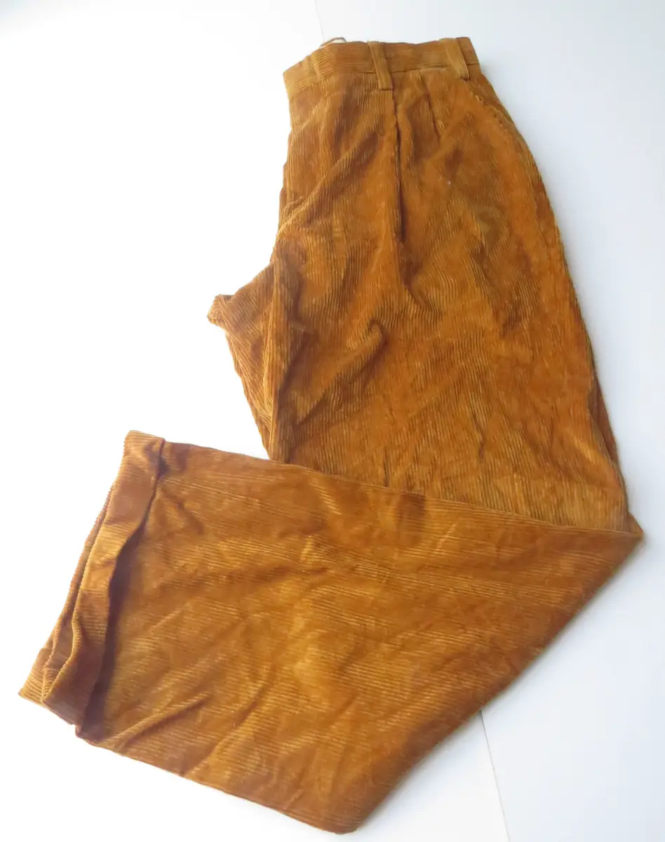 Orvis Tan/Orange Corduroy Straight Leg Trousers Waist 38ins Leg 32ins